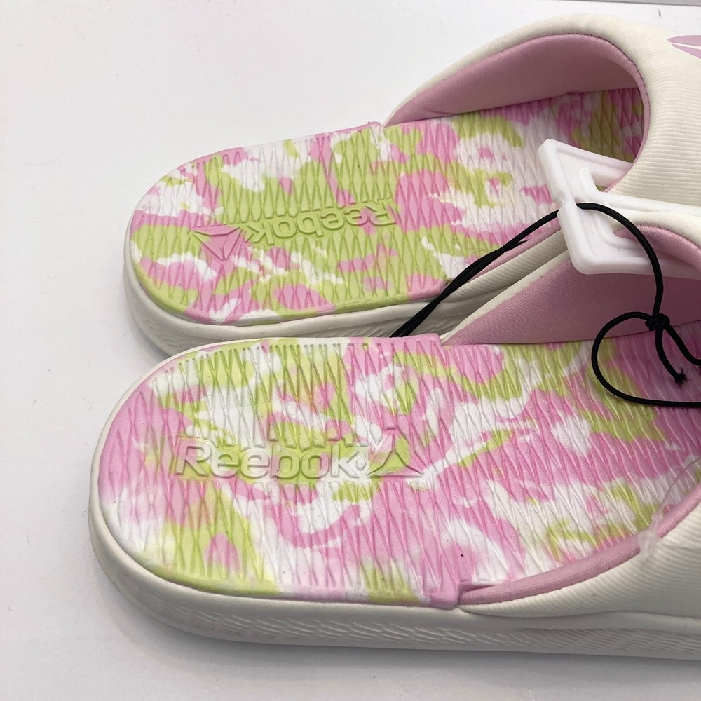 Reebok Go To Slide Sandals White Green Pink Womens 9‎ Lightweight Padded NEW - Picture 5 of 6